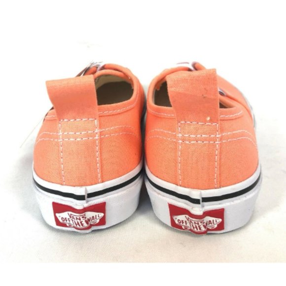 Vans Classic Bright Peach No Tie Elastic Lace Slip-On Sneakers Size 2.5 Kids - Picture 4 of 10